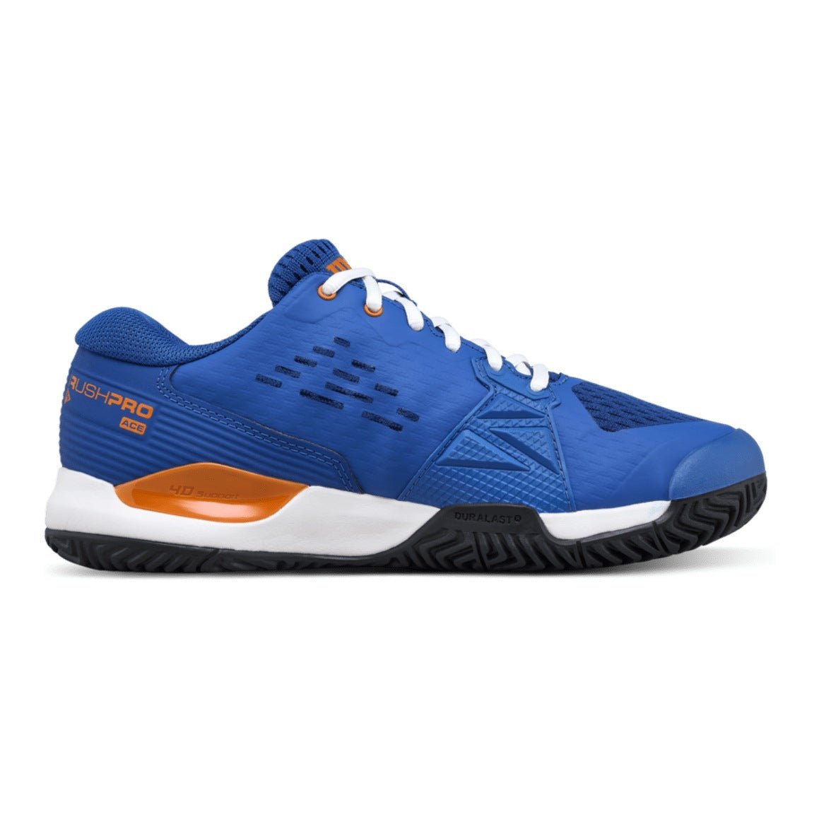 Wilson Rush Pro Ace Junior Tennis Shoes - Deja Vu Blue/Orange Tiger - Racquet Point