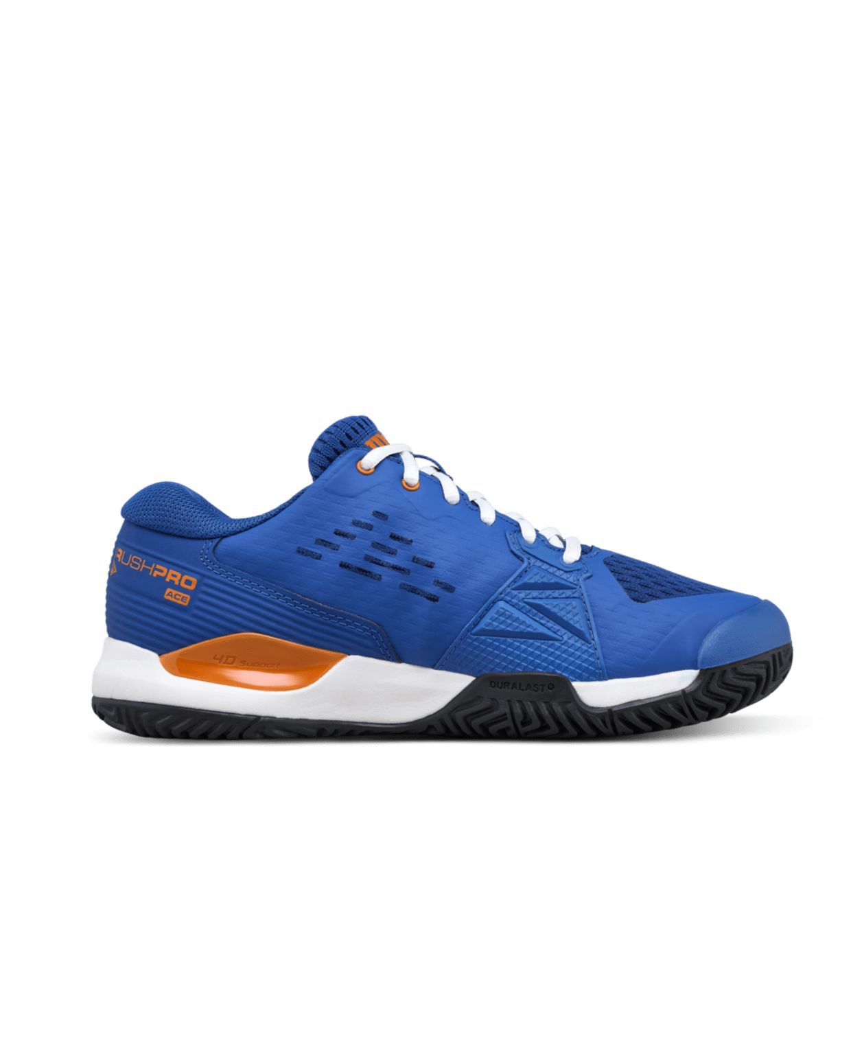 Wilson Rush Pro Ace Junior Tennis Shoes - Deja Vu Blue/Orange Tiger - Racquet Point