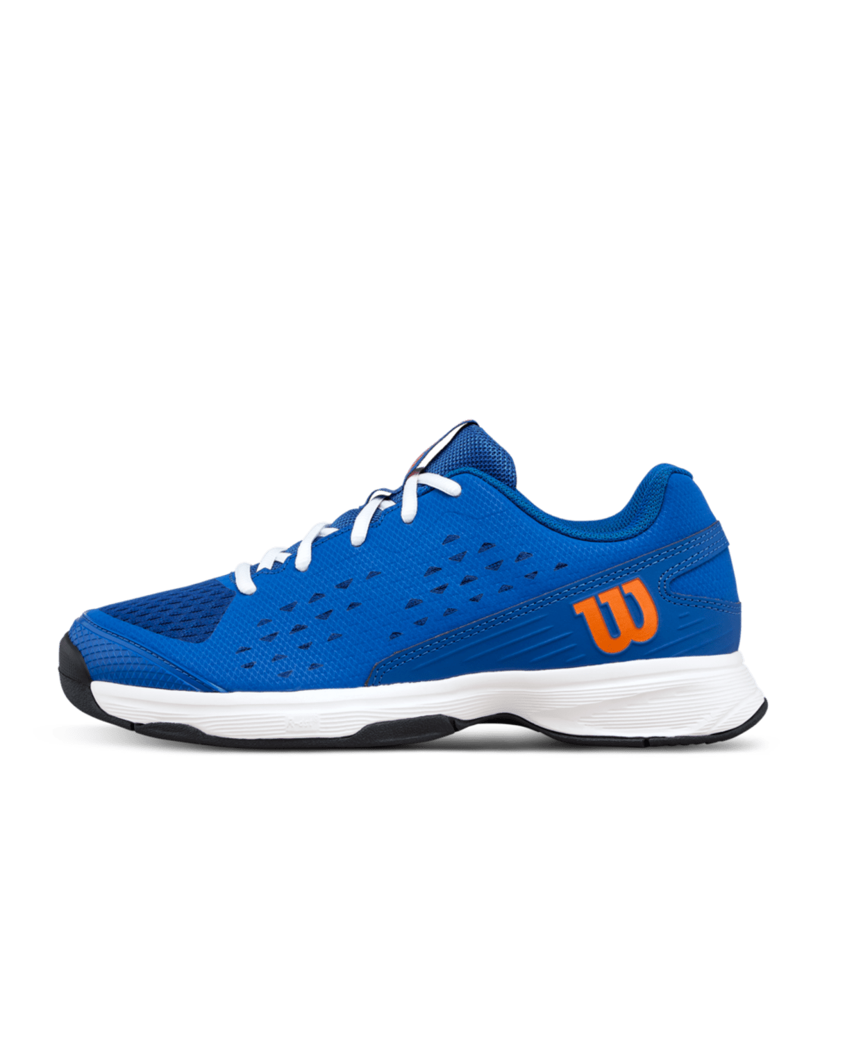 Wilson Rush Pro Jr L Tennis Shoes - Deja Vu Blue/Orange Tiger - Racquet Point