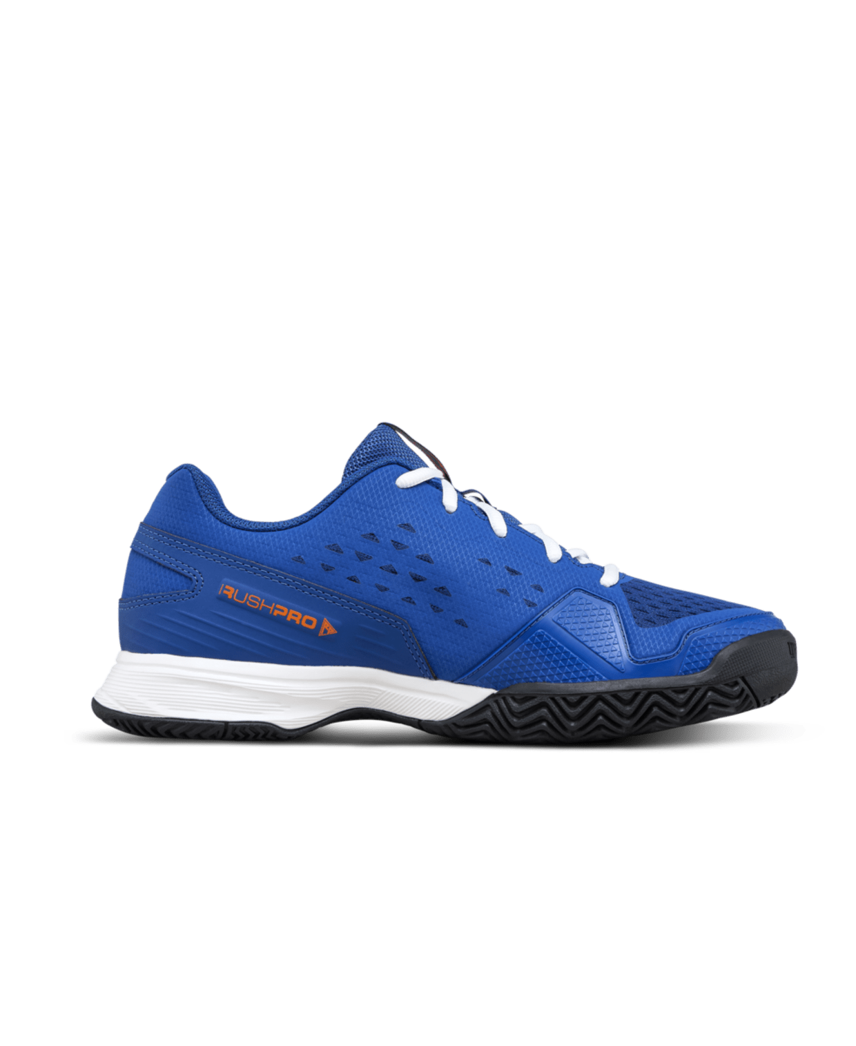 Wilson Rush Pro Jr L Tennis Shoes - Deja Vu Blue/Orange Tiger - Racquet Point