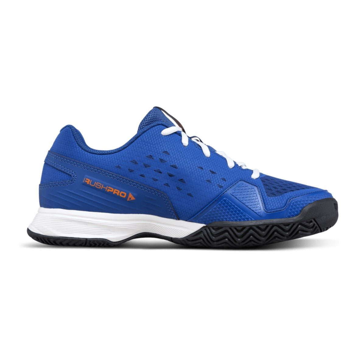 Wilson Rush Pro Jr L Tennis Shoes - Deja Vu Blue/Orange Tiger - Racquet Point