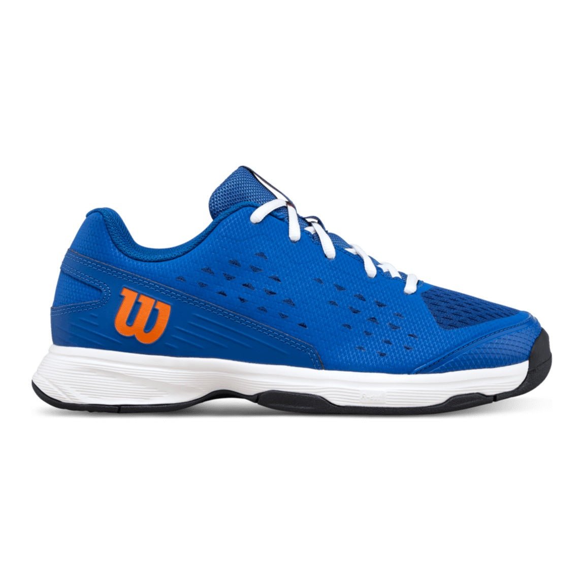 Wilson Rush Pro Jr L Tennis Shoes - Deja Vu Blue/Orange Tiger - Racquet Point