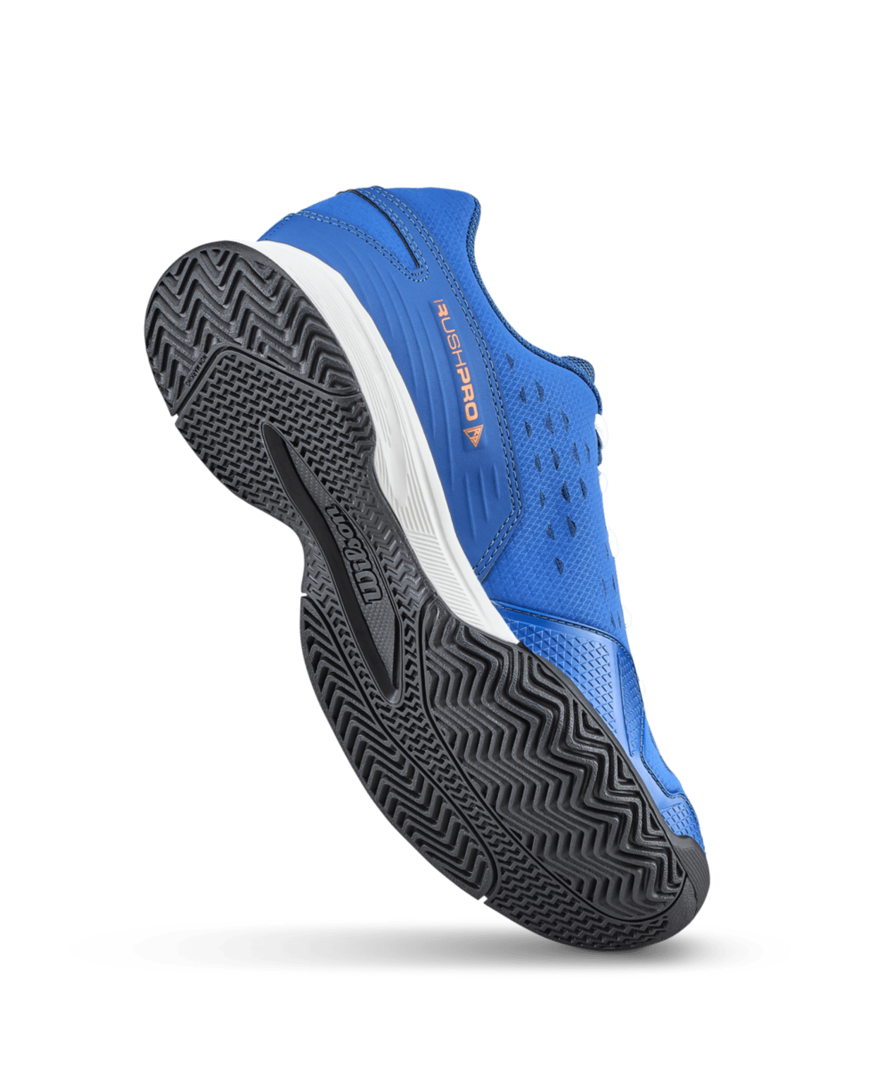 Wilson Rush Pro Jr L Tennis Shoes - Deja Vu Blue/Orange Tiger - Racquet Point