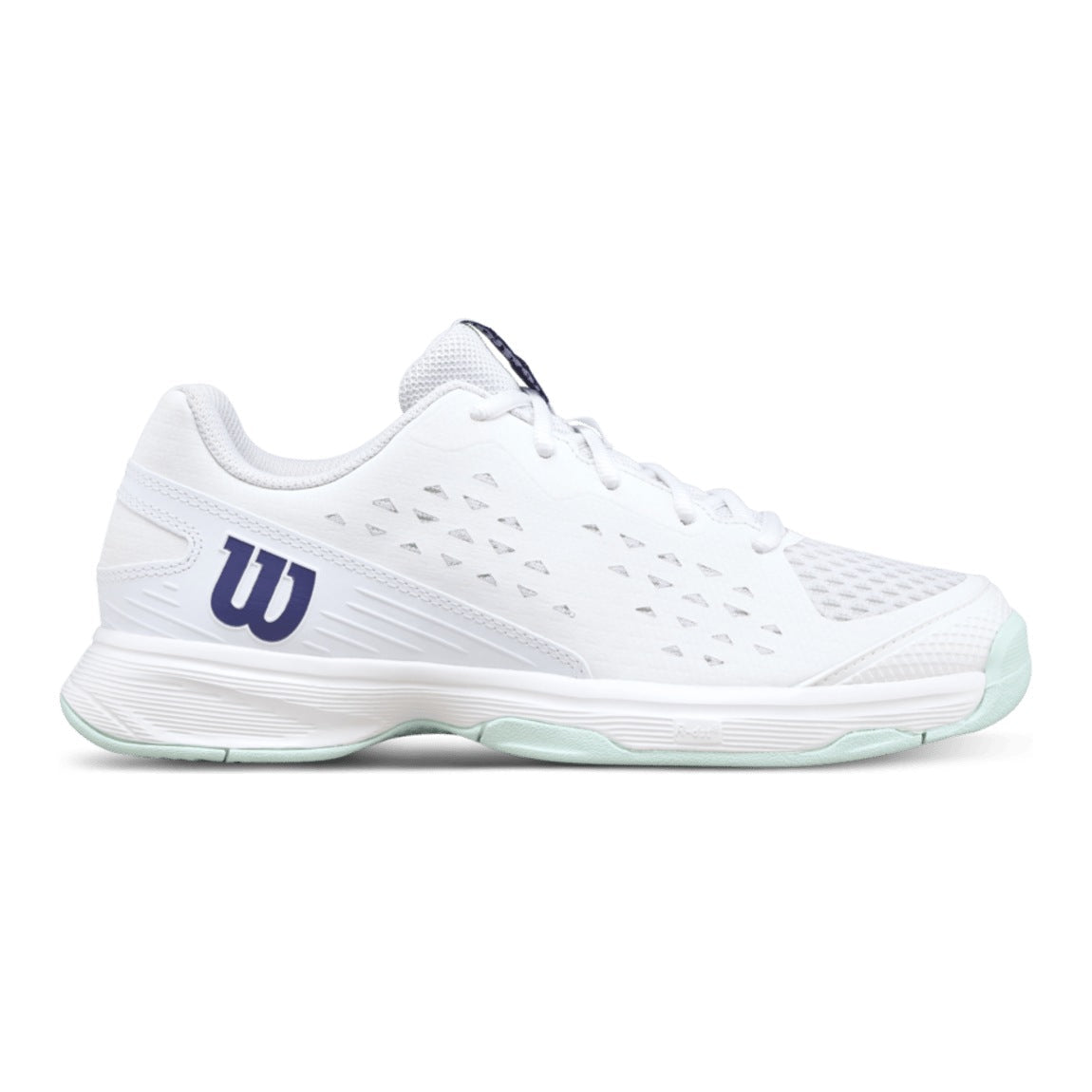 Wilson Rush Pro Jr L Tennis Shoes - White/Bay - Racquet Point