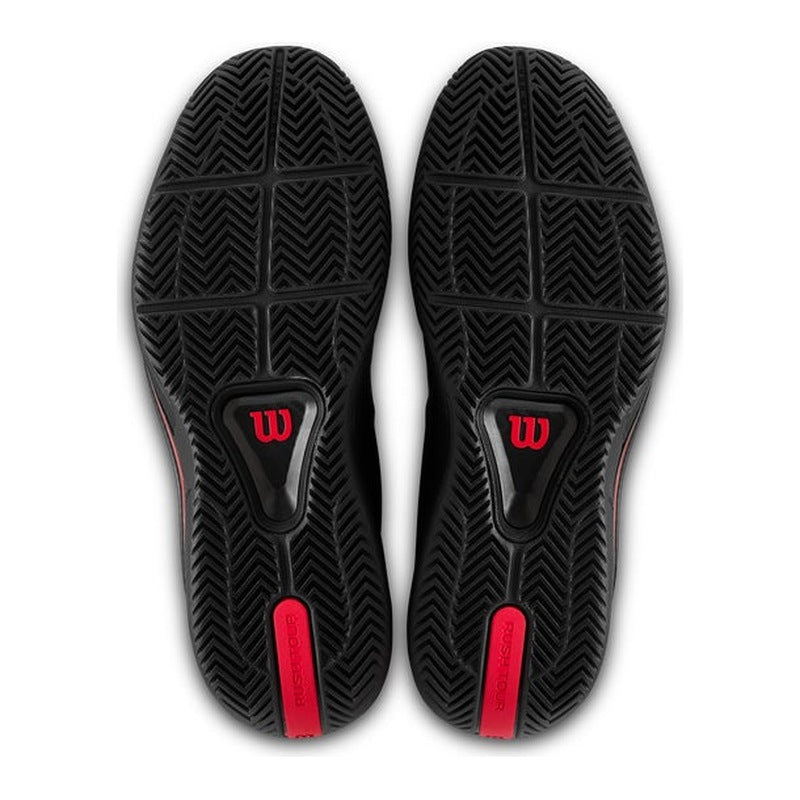Wilson Rush Tour 5 Men's Tennis Shoes - Black/Red - Racquet Point