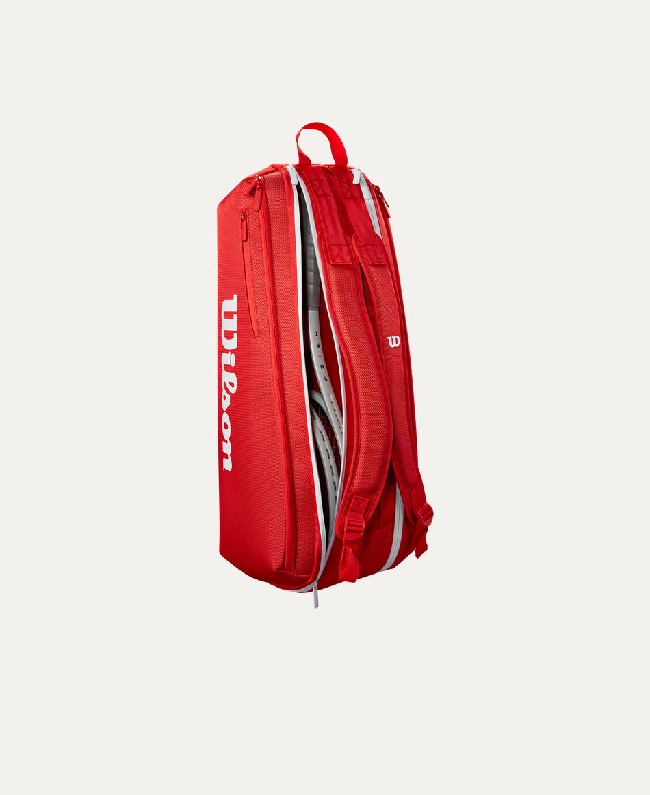 Wilson Super Tour 6 Pack Tennis Bag - Red (2025) - Racquet Point
