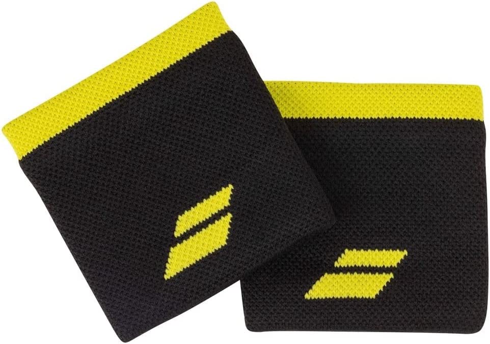 Babolat Logo Singlewide Wristbands Black/yellow Racquet Point