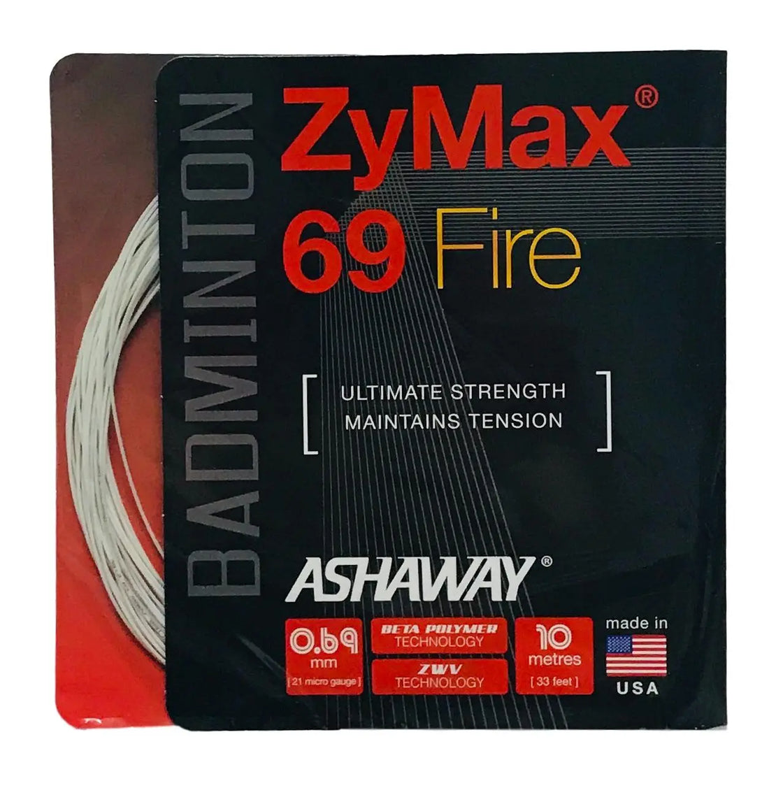 Ashaway ZyMax 69 Fire Badminton String Set - White Racquet Point