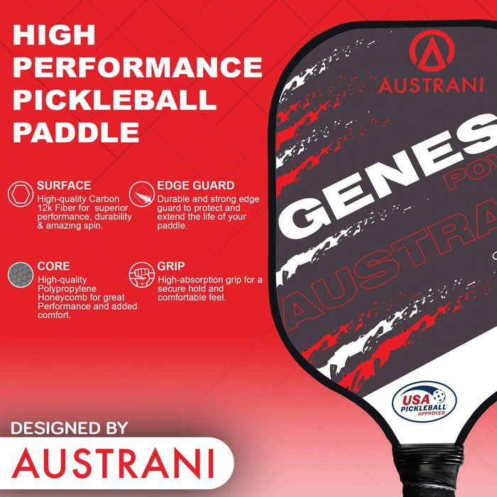 Austrani Genesis Power Pickleball Paddle materials specs