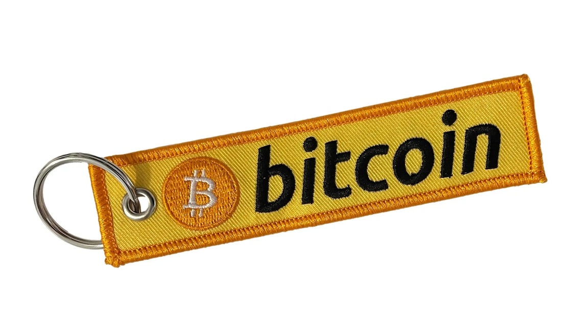 Bitcoin Keychain Embroidered Flight Tag Racquet Point