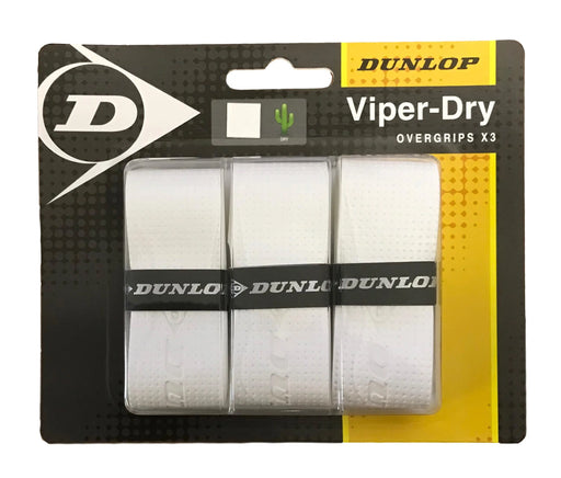 Dunlop Viper-Dry Overgrips - White Racquet Point