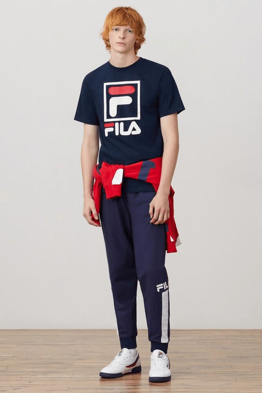 Fila Men's Stacked T-Shirt - Navy Racquet Point