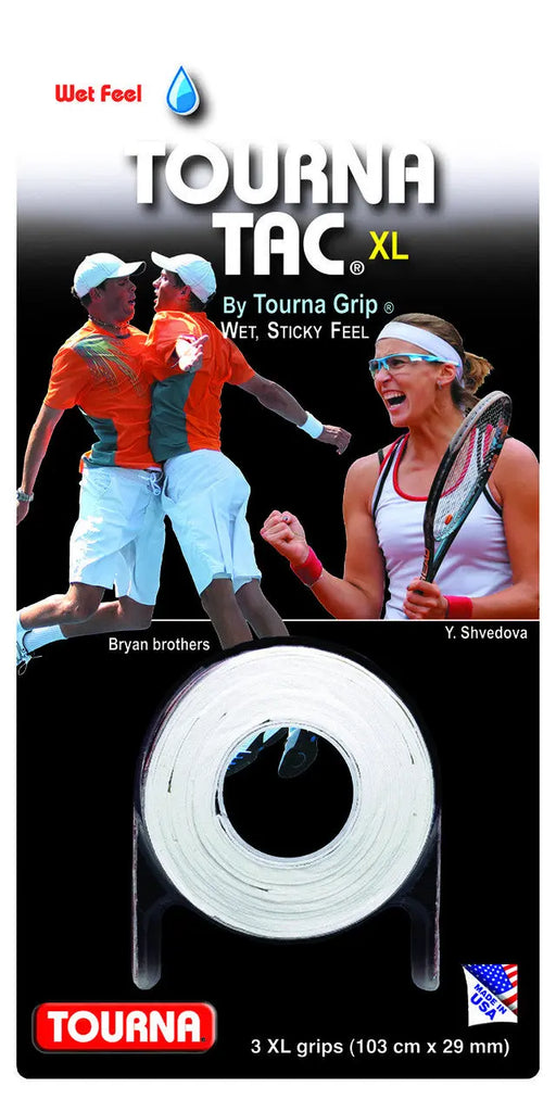 Tourna Tac Overgrip XL White - 3 pack Racquet Point