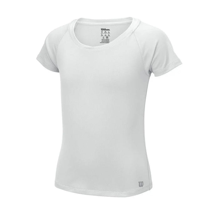 Wilson Girl's Core Cap Sleeve Tennis Shirt - White Racquet Point