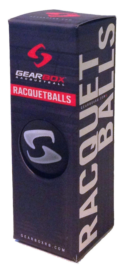 Gearbox Sleek Black Racquetballs 3 Ball Pack Racquet Point
